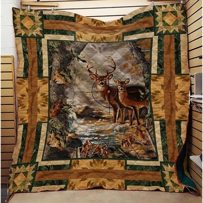 Deer Hunting Fall Twin Queen King Size Quilt BT271261