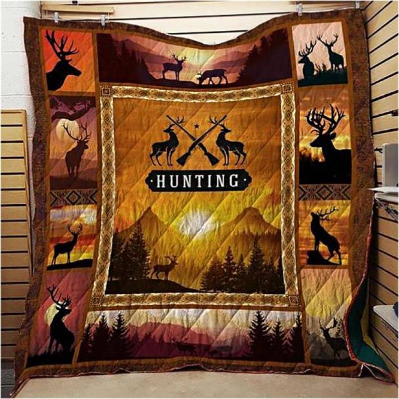 Deer Hunting Sunset Twin Queen King Size Quilt BT271259