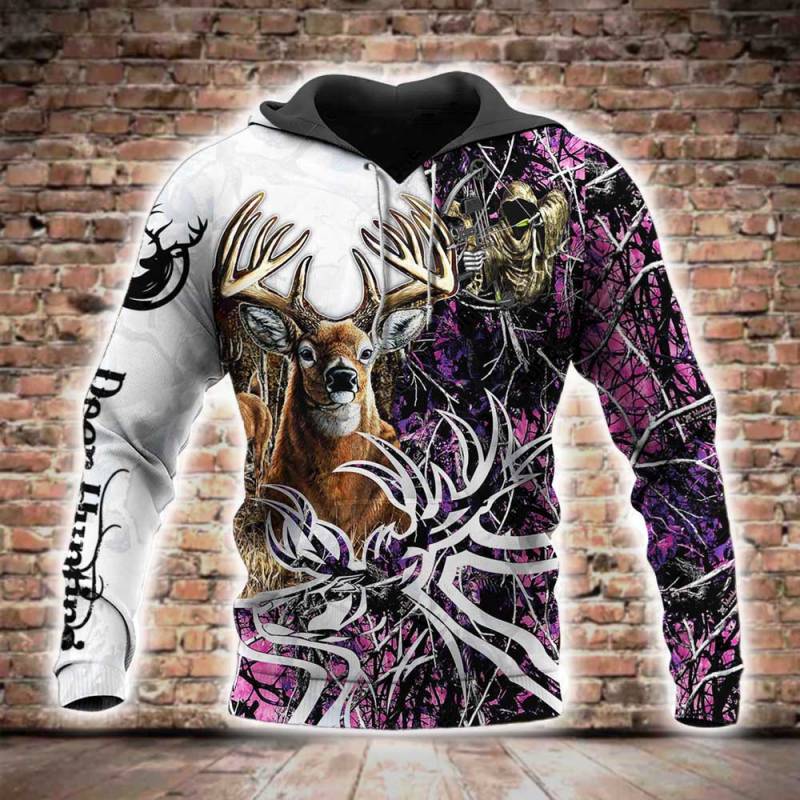 Deer Hunting All Over Printed Hoodie BT231254