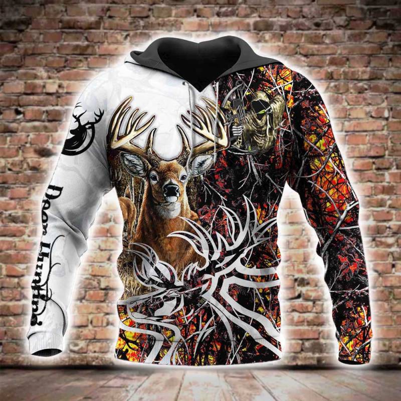 Deer Hunting All Over Printed Hoodie BT231256