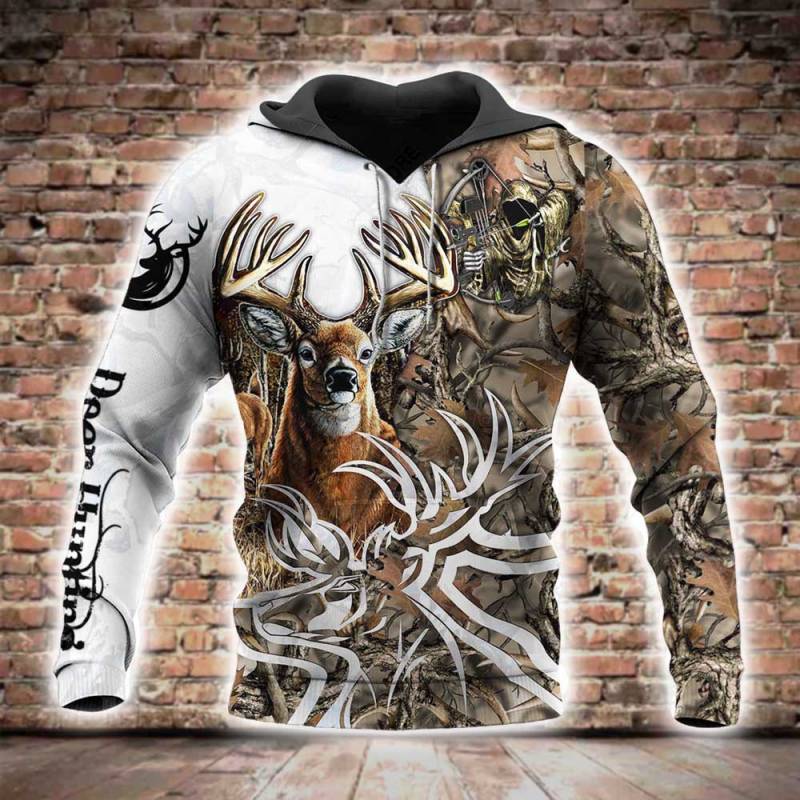 Deer Hunting All Over Printed Hoodie BT231257