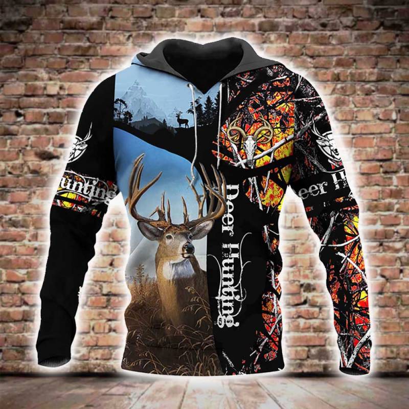 Deer Hunting All Over Printed Hoodie BT251234