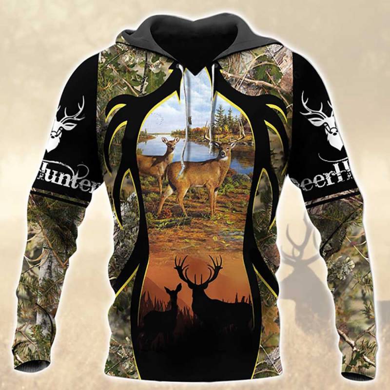 Deer Hunting All Over Printed Hoodie BT251268