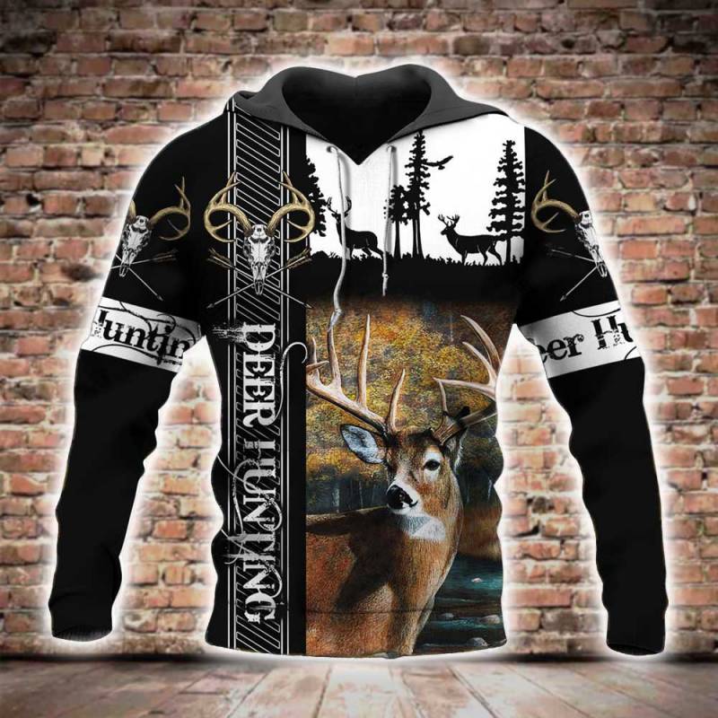 Deer Hunting All Over Printed Hoodie BT261228