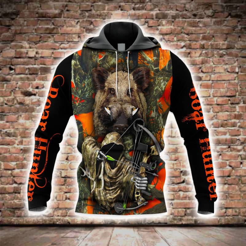 Boar Hunting All Over Printed Hoodie BT311225