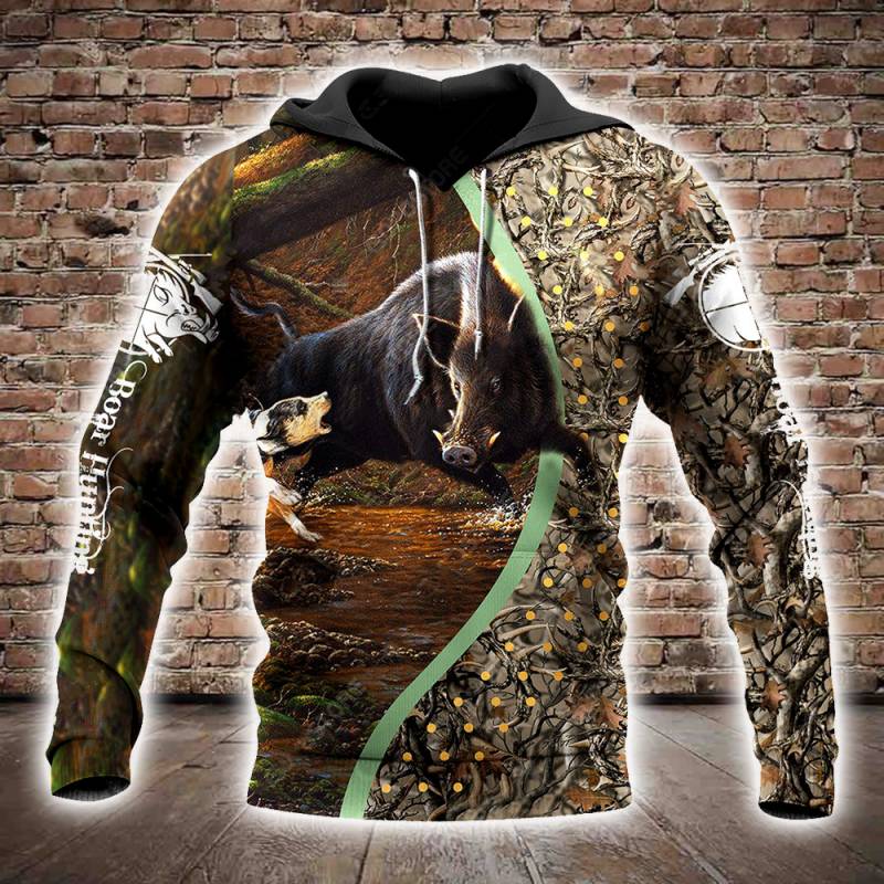 Boar Hunting All Over Printed Hoodie M281205