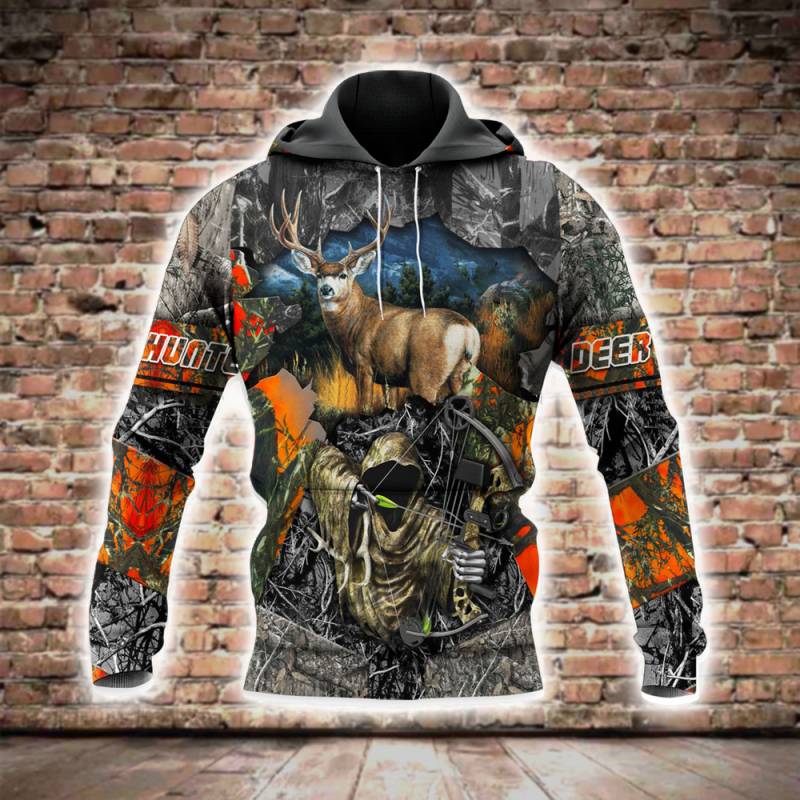 Deer Hunting All Over Printed Hoodie BT2812108