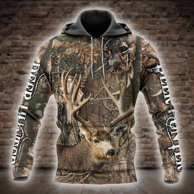 Deer Hunting All Over Printed Hoodie X241237