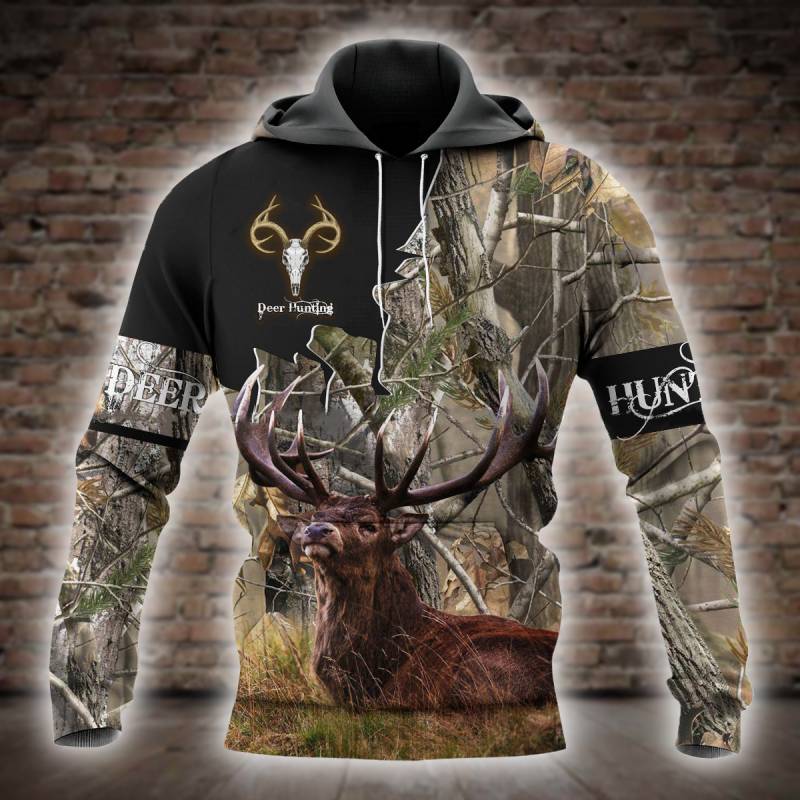 Deer Hunting All Over Printed Hoodie X241238