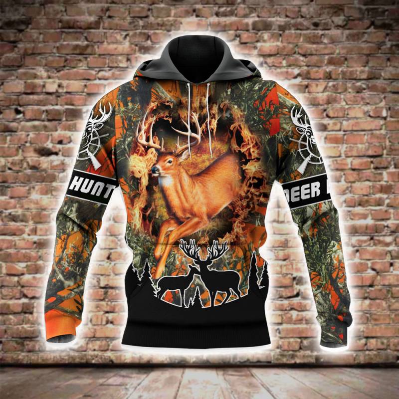 Deer Hunting All Over Printed Hoodie BT090142