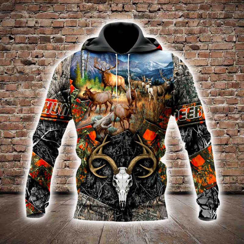 Deer Hunting All Over Printed Hoodie AI110108