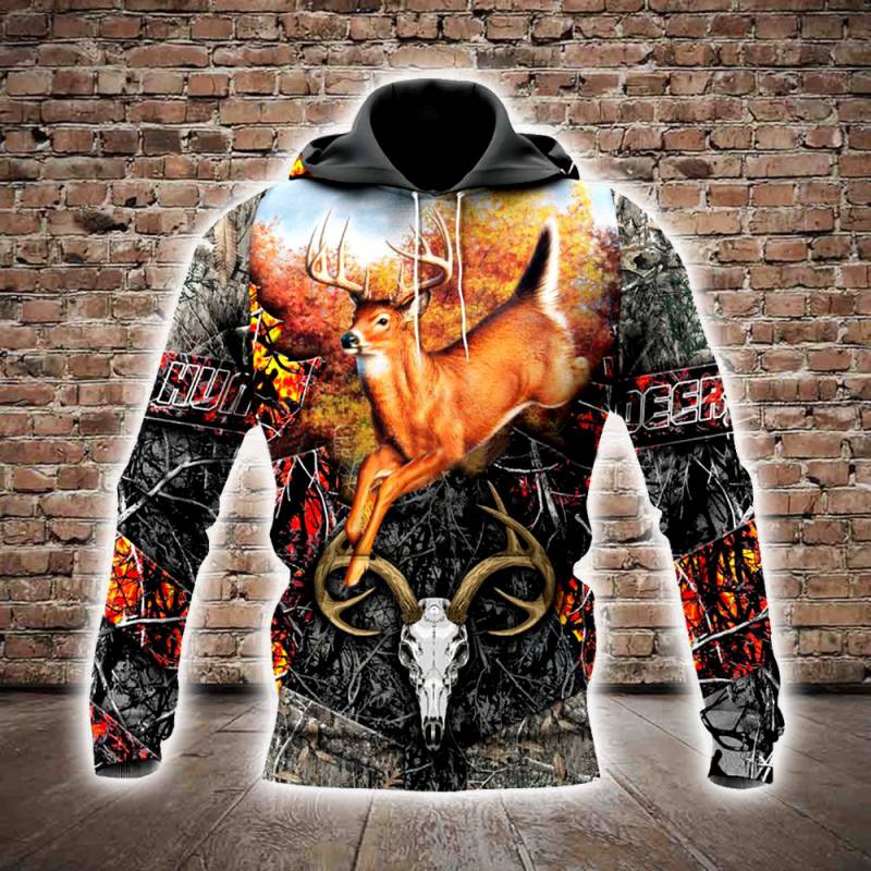 Deer Hunting All Over Printed Hoodie AI110105