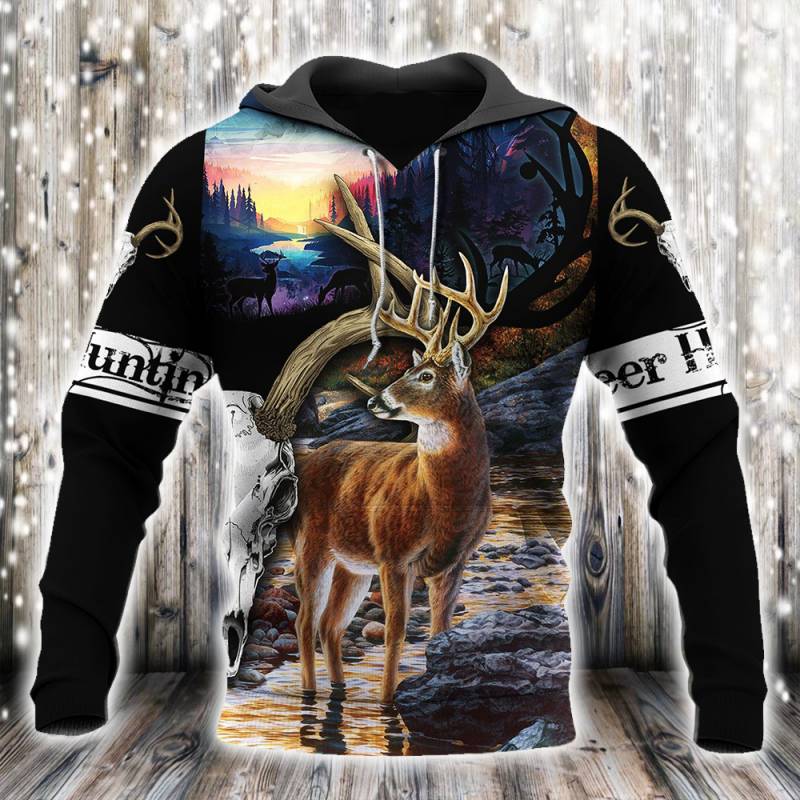 Deer Hunting All Over Printed Hoodie N100235