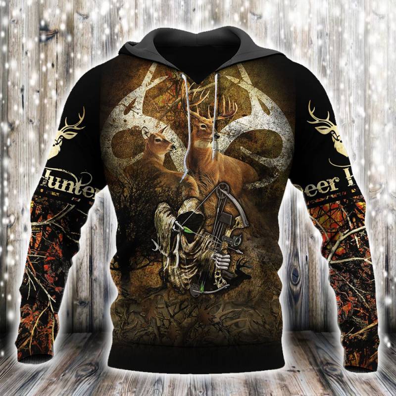 Deer Hunting All Over Printed Hoodie N100237