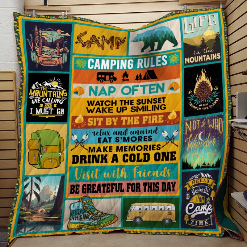 Camping Rules Be Grateful For This Day Quilt – BT160130