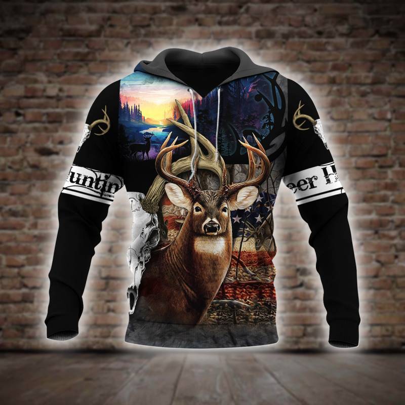 Deer Hunting All Over Printed Hoodie X100223