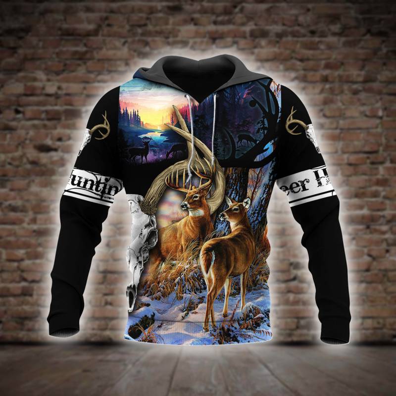 Deer Hunting All Over Printed Hoodie X100227