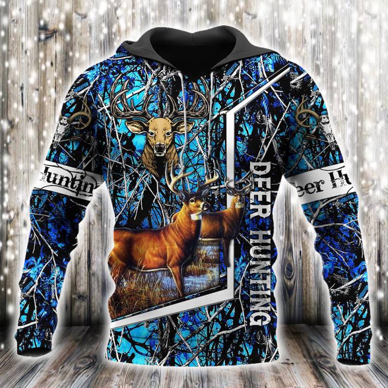 Deer Hunting All Over Printed Hoodie N120223