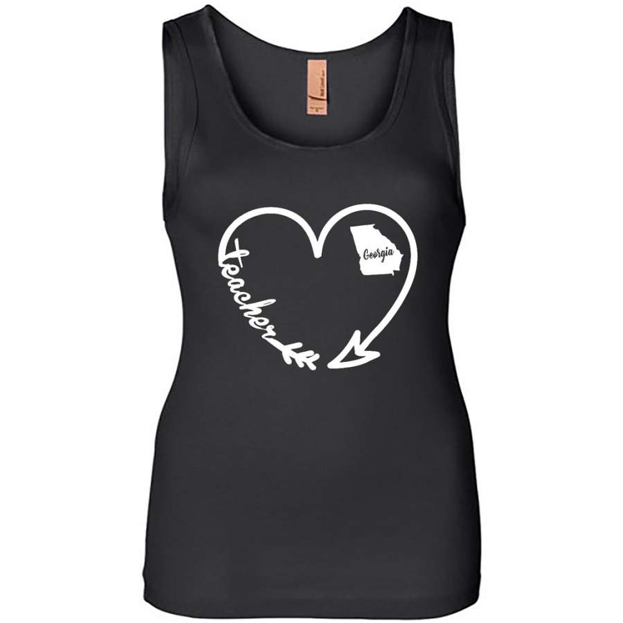 Georgia State, Teacher Arrow Heart Home – Womens Jersey Tank