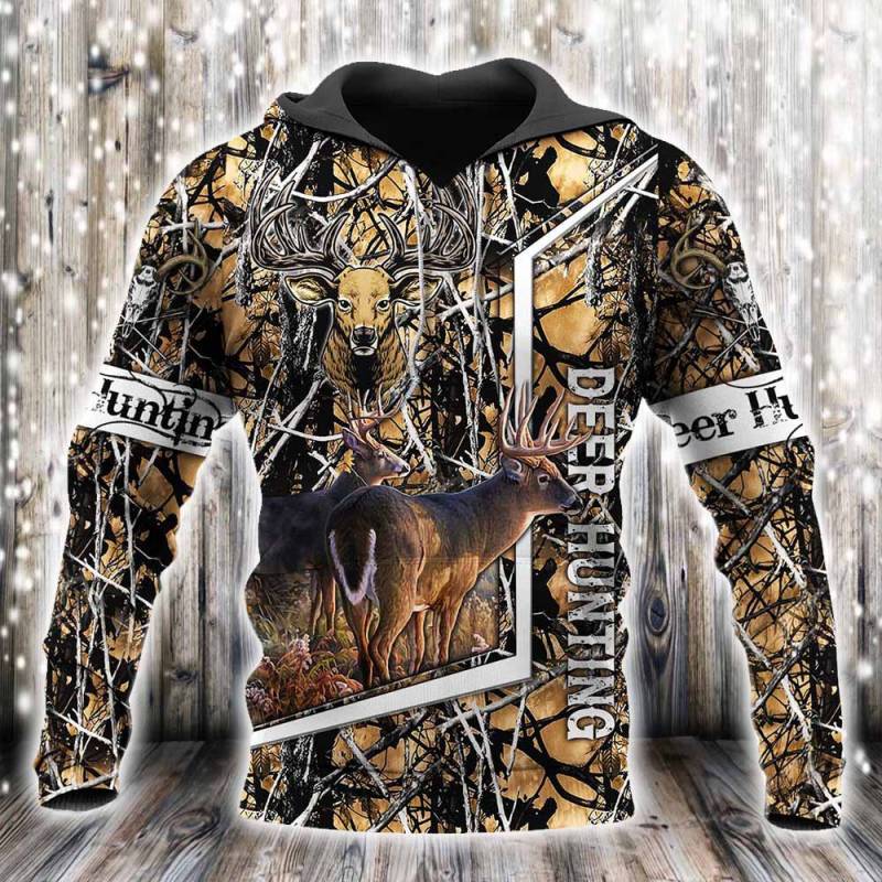 Deer Hunting All Over Printed Hoodie N130203