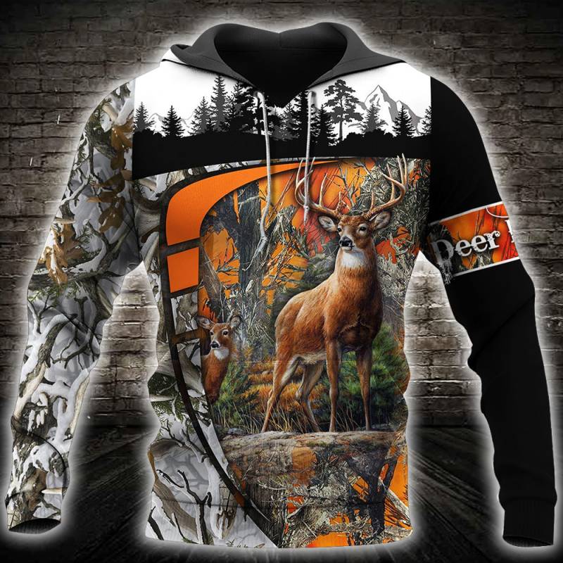 Deer Hunting All Over Printed Hoodie TT130213