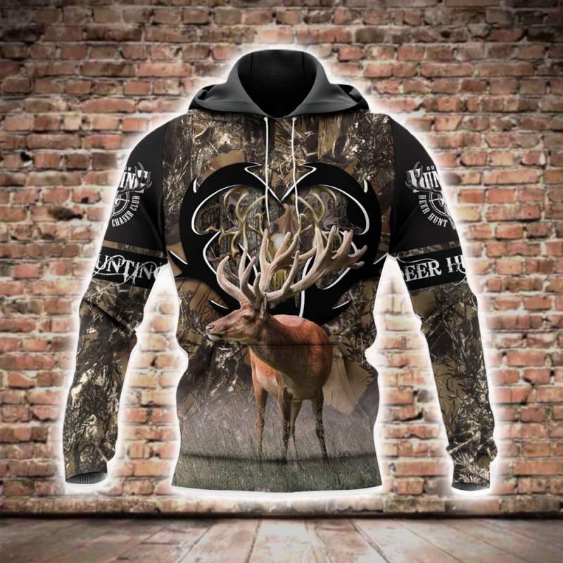 Deer Hunting All Over Printed Hoodie BT140211