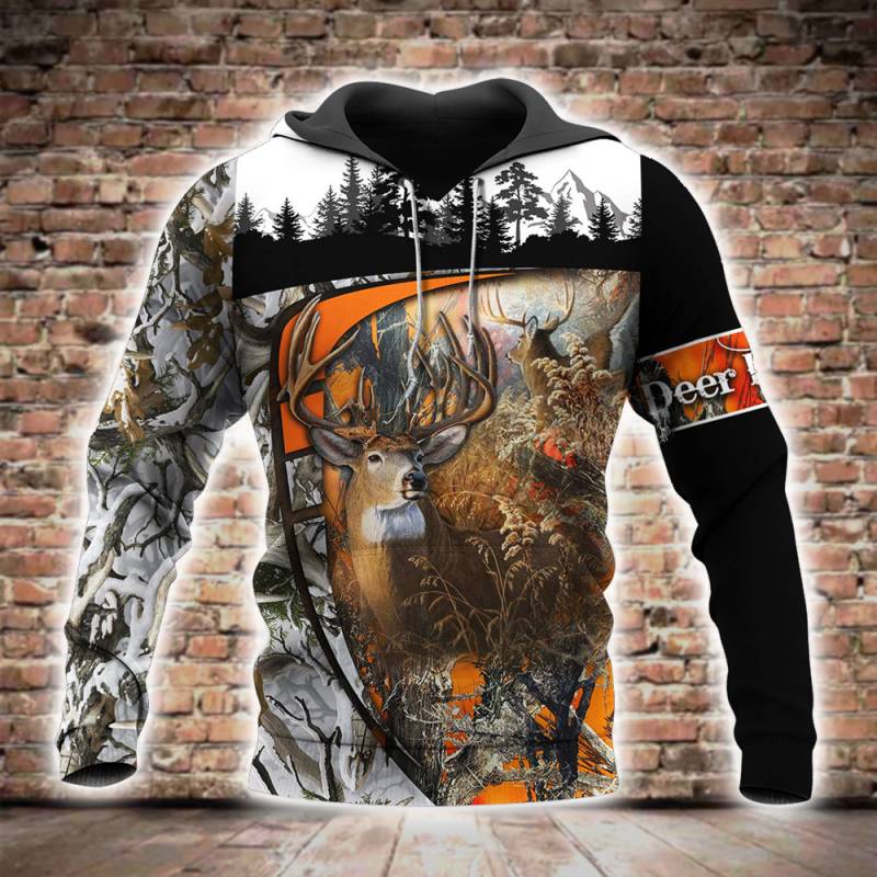 Deer Hunting All Over Printed Hoodie BT130218