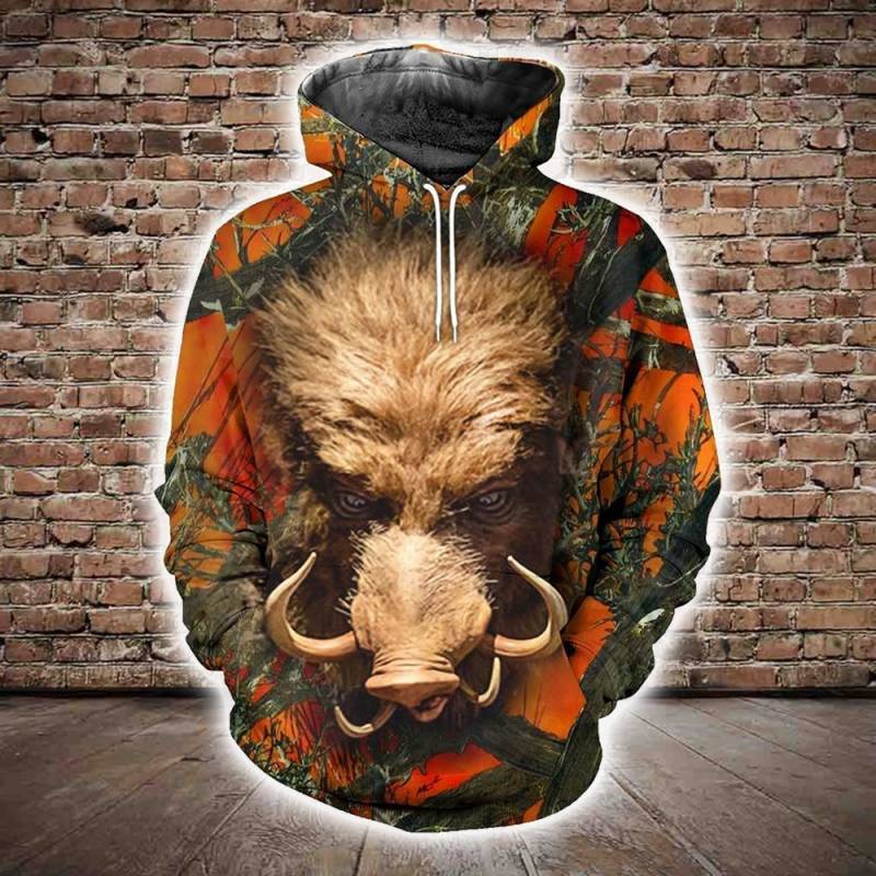 Boar Hunting All Over Printed Hoodie AI130225