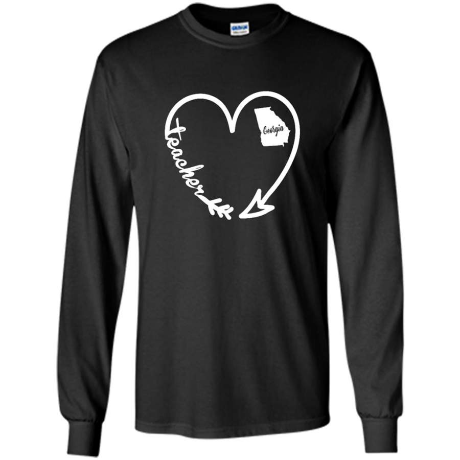 Georgia State, Teacher Arrow Heart Home – Gildan Long Sleeve Shirt