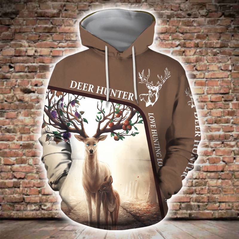 Deer Hunting All Over Printed Hoodie BT130231