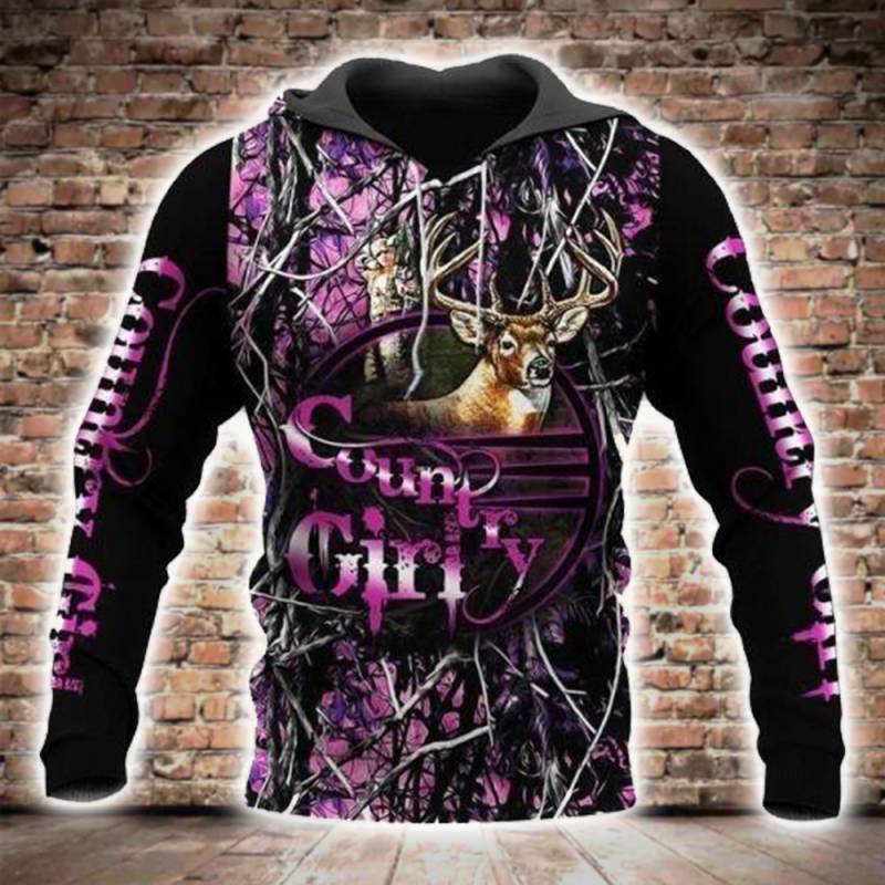 Country Girl Hunting All Over Printed Hoodie BT130230