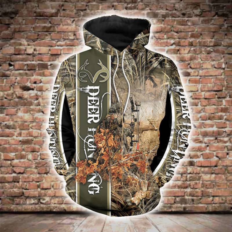 Deer Hunting All Over Printed Hoodie BT120204