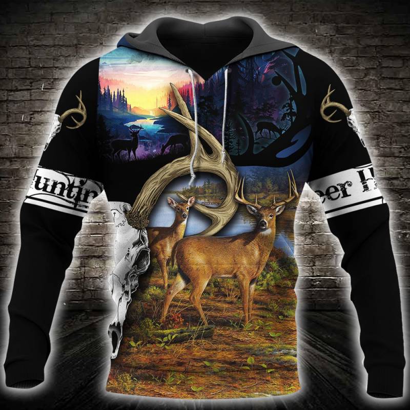 Deer Hunting All Over Printed Hoodie TT1002043