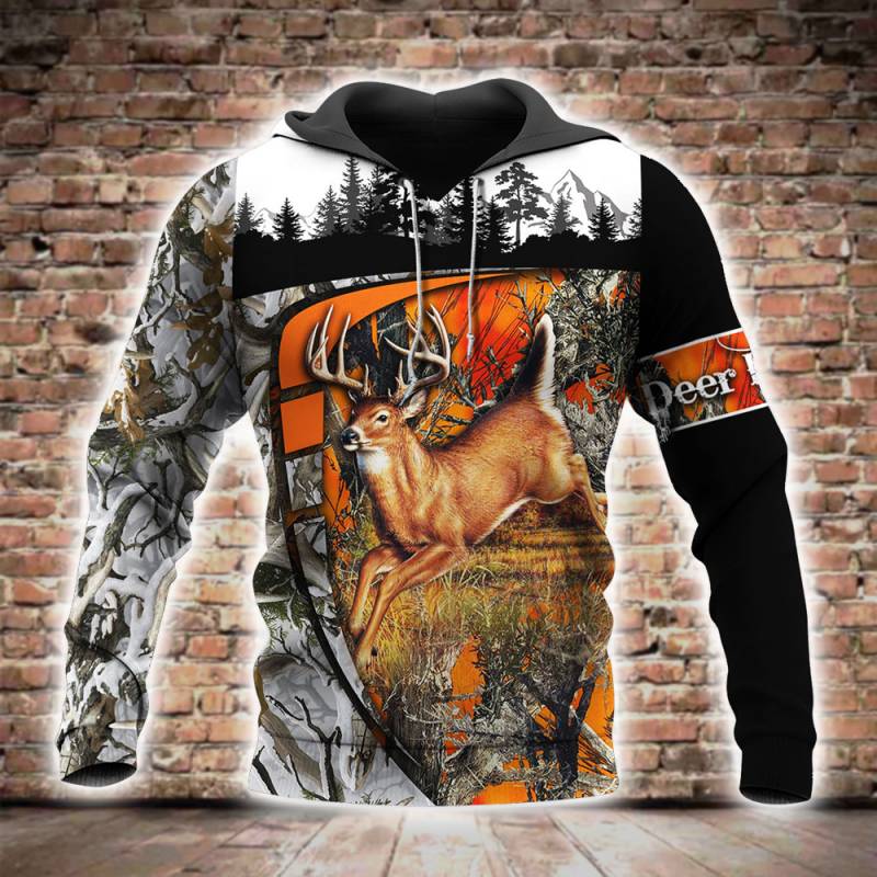 Deer Hunting All Over Printed Hoodie BT130208