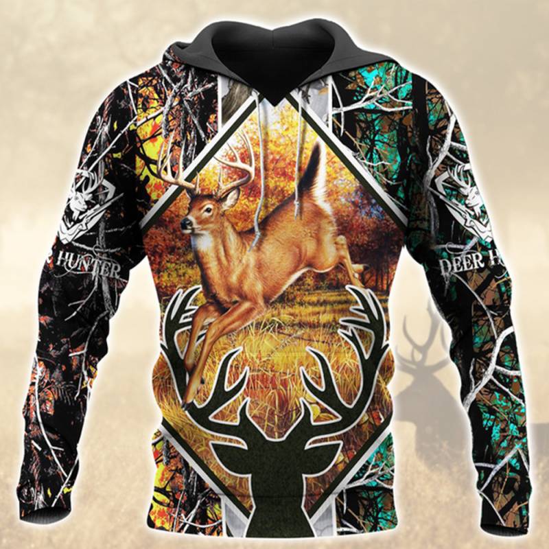 Deer Hunting All Over Printed Hoodie TT030147