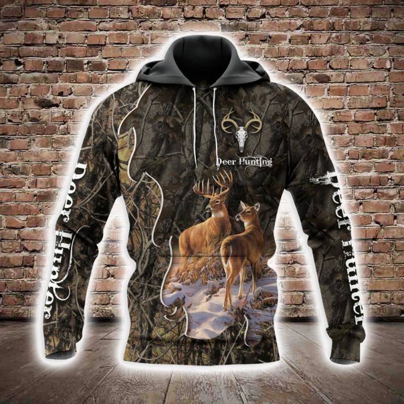 Deer Hunting All Over Printed Hoodie AI130222