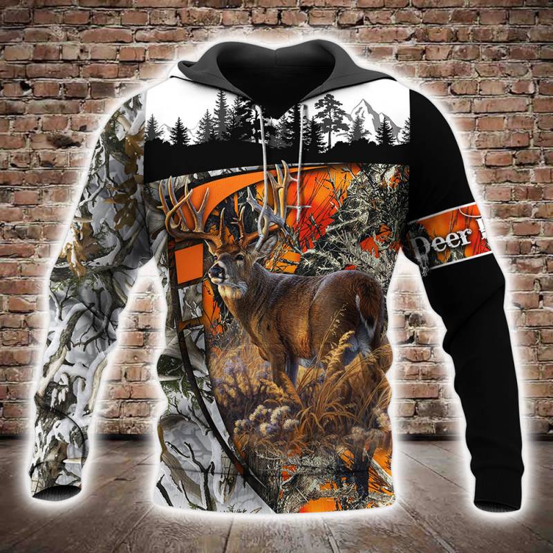 Deer Hunting All Over Printed Hoodie AI130214