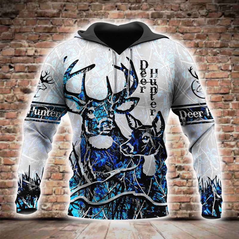 Deer Hunting All Over Printed Hoodie BT120213