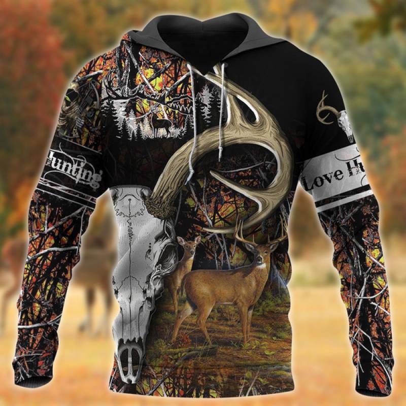 Deer Hunting Lava All Over Printed Hoodie BT040129