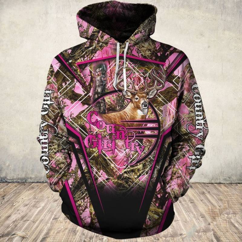 Country Girl Hunting All Over Printed Hoodie X100108