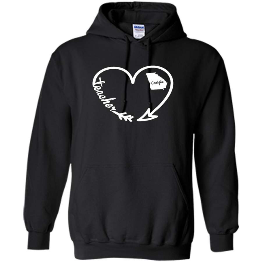 Georgia State, Teacher Arrow Heart Home – Gildan Heavy Blend Hoodie