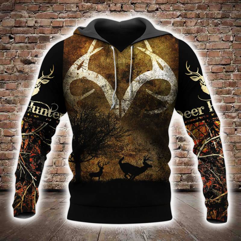 Deer Hunting All Over Printed Hoodie AI120208