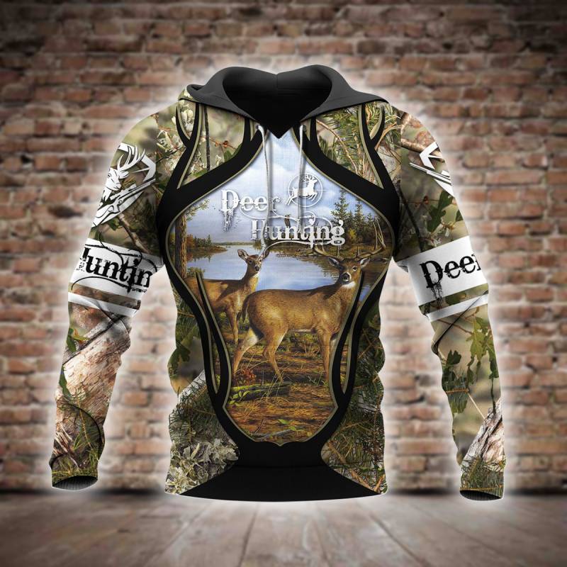 Deer Hunting All Over Printed Hoodie X160104