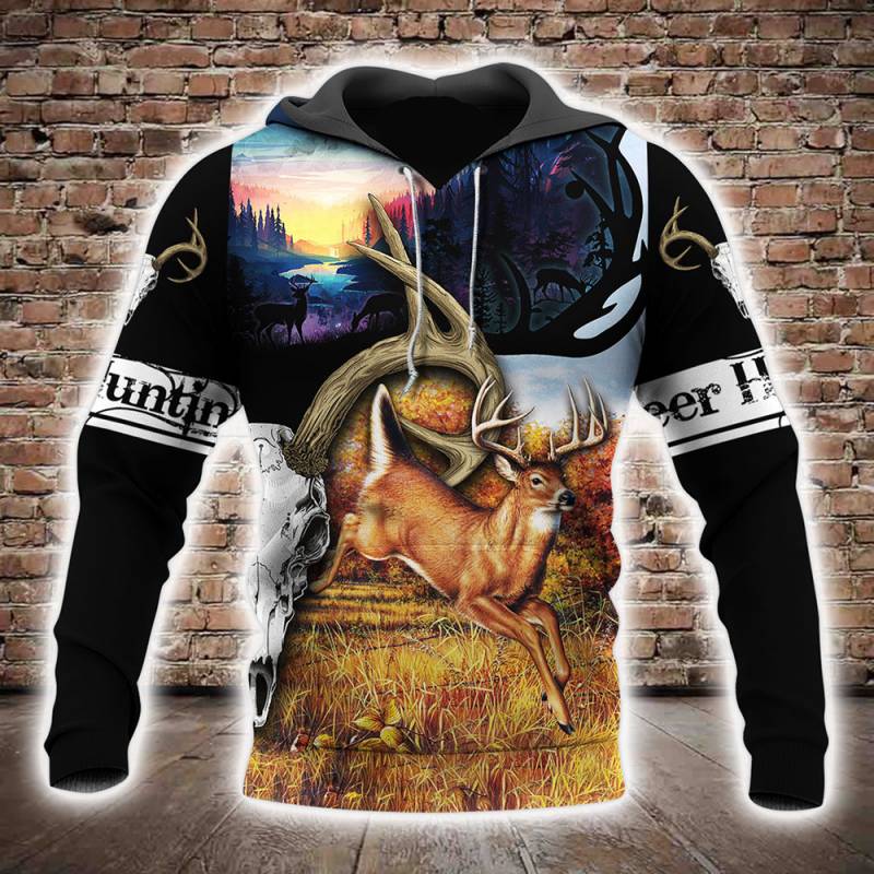 Deer Hunting All Over Printed Hoodie AI080220