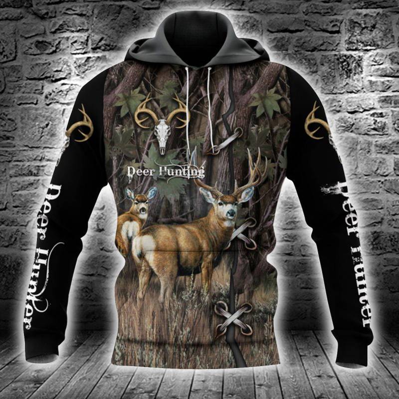 Deer Hunting All Over Printed Hoodie TT120237