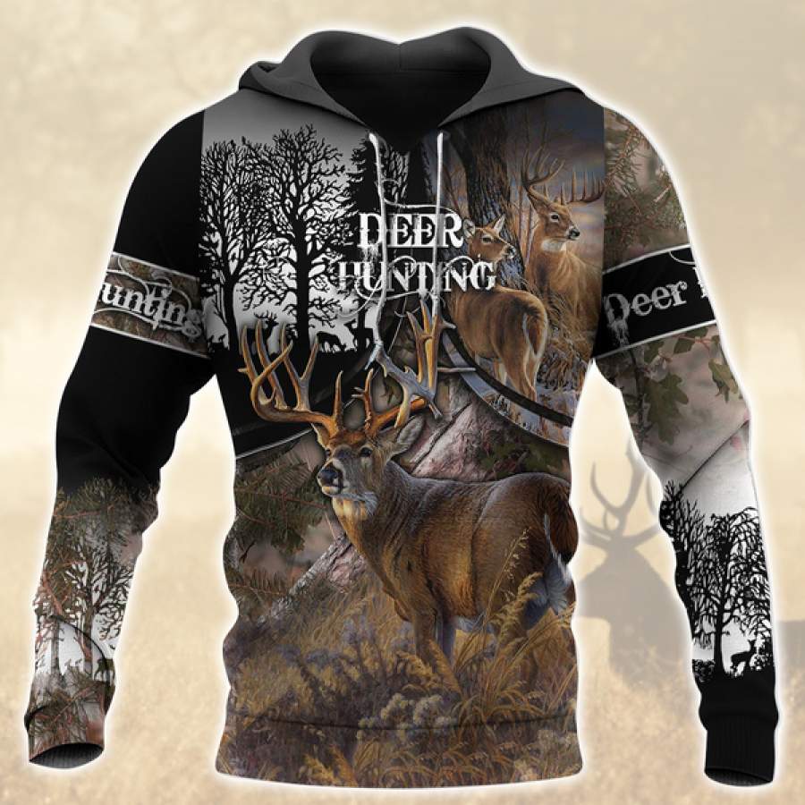 Deer Hunting All Over Printed Hoodie N090141