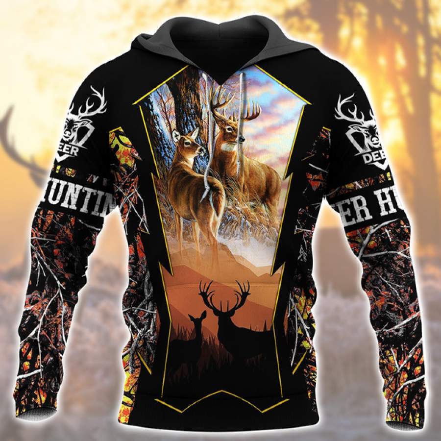 Deer Hunting All Over Printed Hoodie N100218