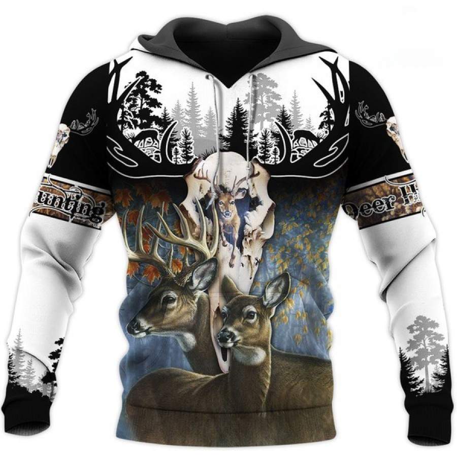 Deer Hunting All Over Printed Hoodie AI100224