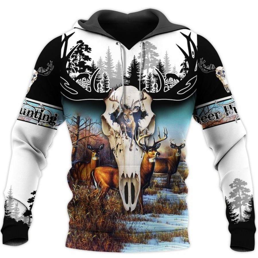 Deer Hunting All Over Printed Hoodie AI100225