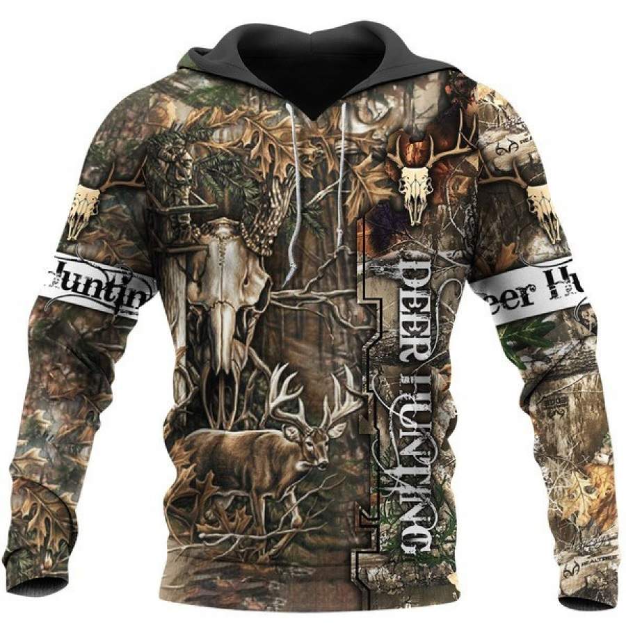 Deer Hunting All Over Printed Hoodie AI100223